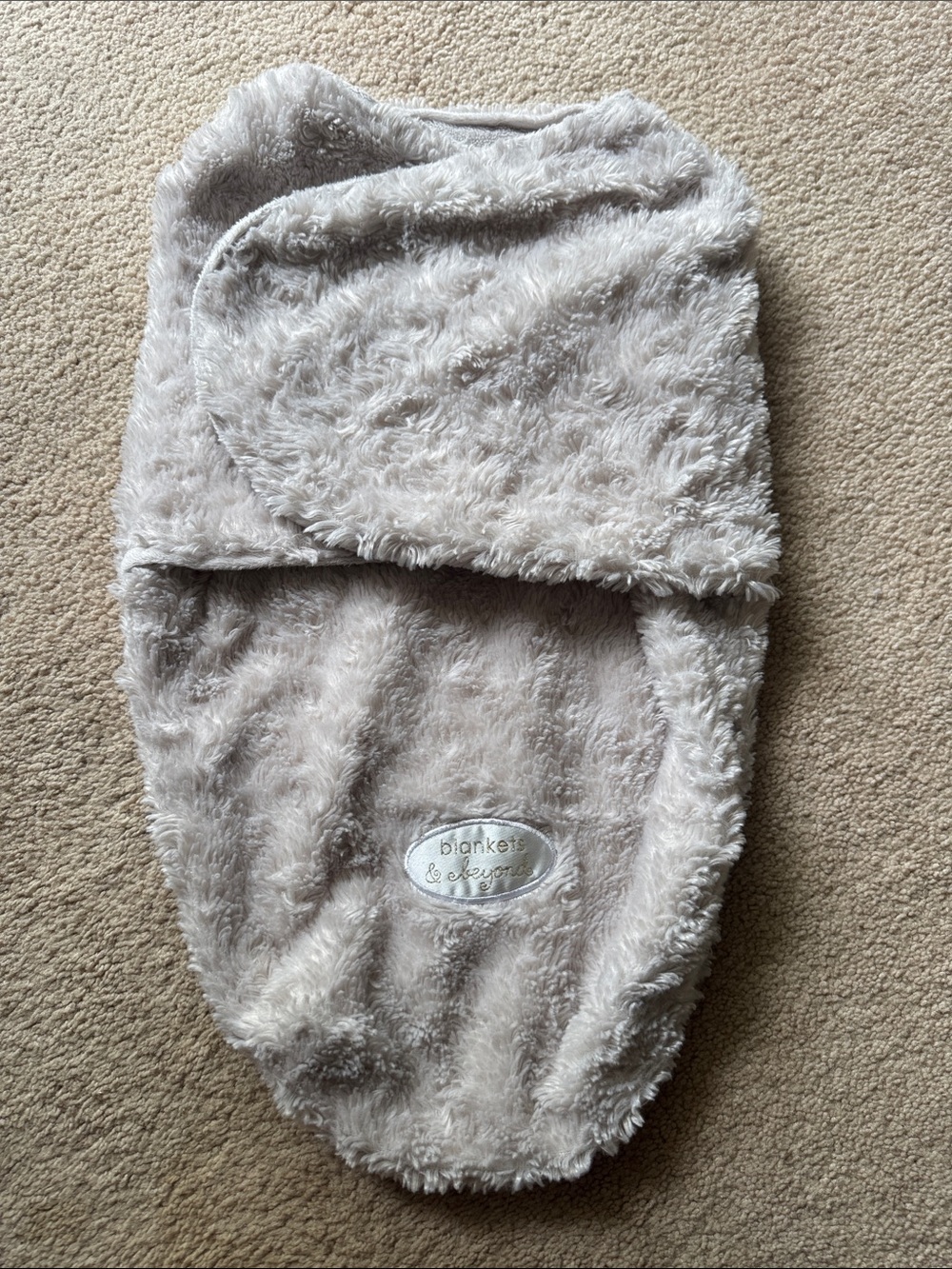 Blankets & Beyond Baby Plush Swaddle Wrap Blanket Gray 0-3M